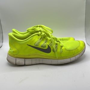 Nike Free 5.0 Athletic Running Shoes Sneakers Neon Yellow Womens Size 7